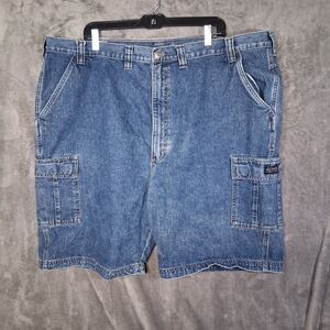 Wrangler Denim Cargo Shorts Mens 46 Inseam I Blue